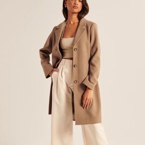 Abercrombie & Fitch Wool-Blend Dad Coat